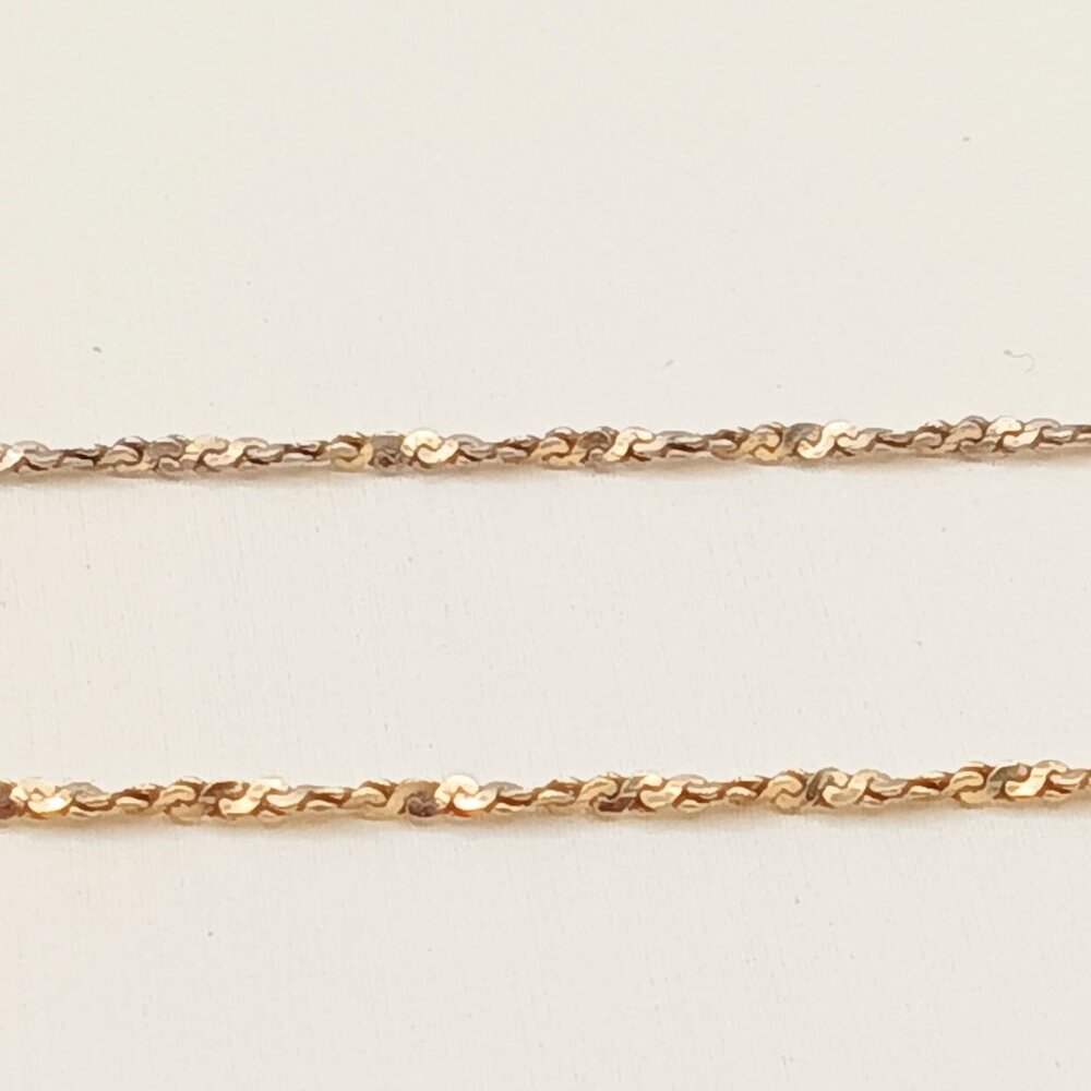 VTG Italy 925 Sterling Silver Gold Twist Serpentine 19" Chain DANECRAFT Necklace